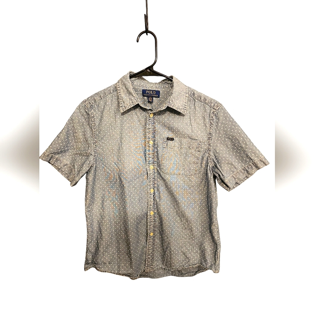 Polo by Ralph Lauren Denim Short Sleeve Shirt With White Stars